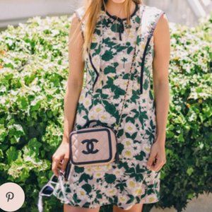 ASOS Floral Green and Tan Print Apron Mini Dress